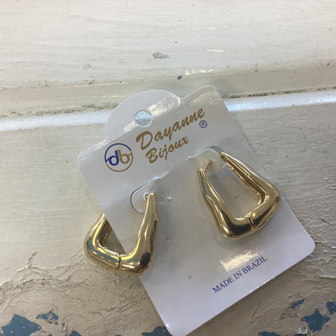 Earrings wavy square ring medium