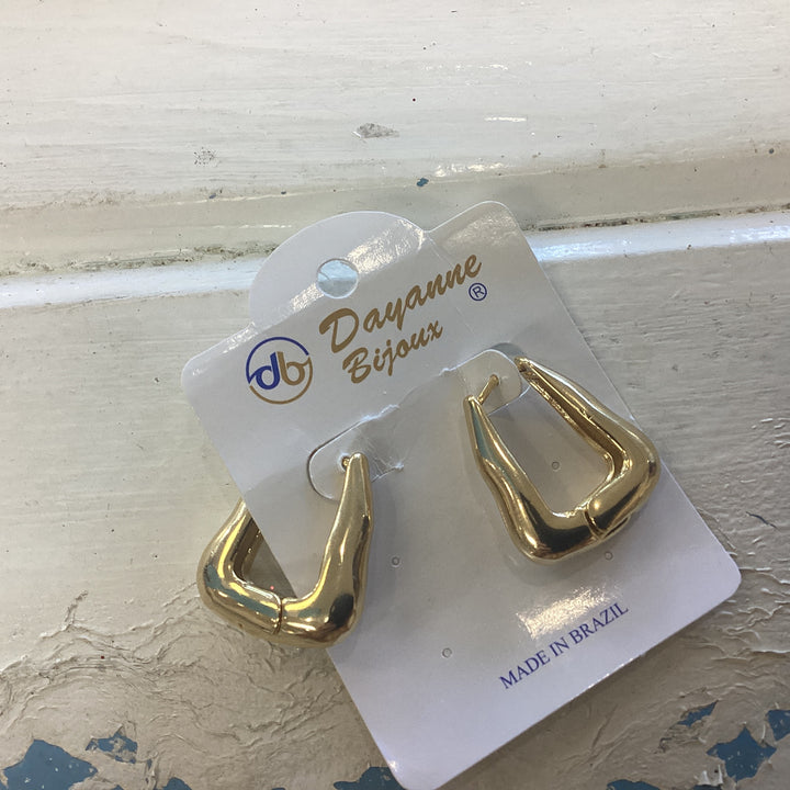 Earrings wavy square ring medium