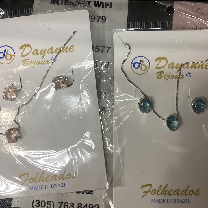 Set necklace and earrings gem