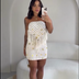 Crochet set cropped and skirt fringe