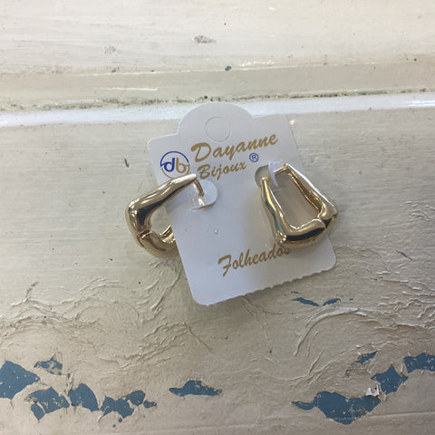 Earrings wavy square ring small