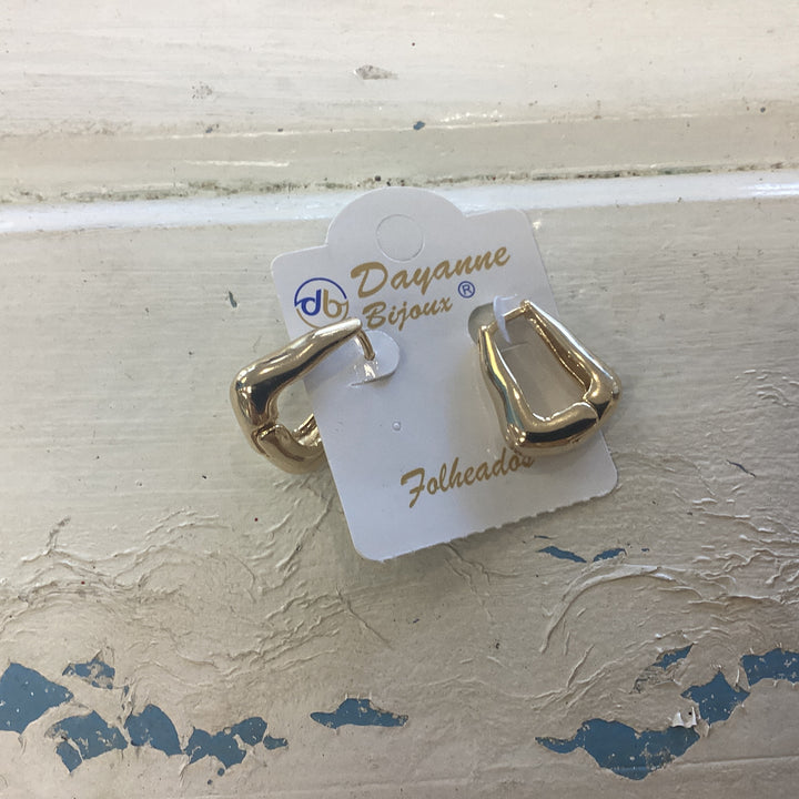 Earrings wavy square ring small