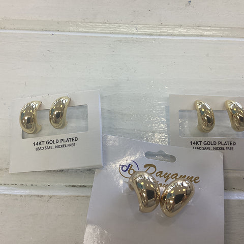 Earrings ring half moon