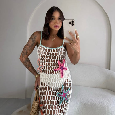 Cover up crochet dress stars