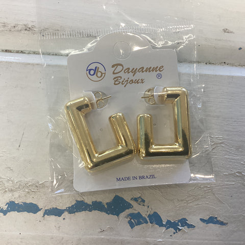 Earrings square ring small