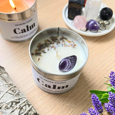 Calm Aromatic Candle- White Sage and Lavender