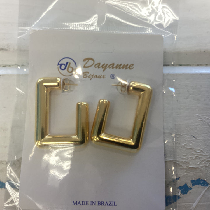 Earrings square ring large