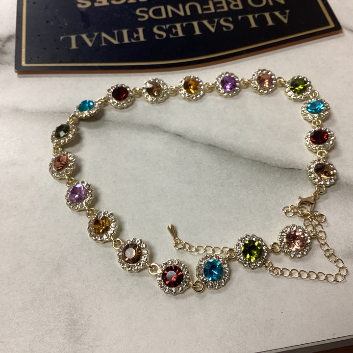 Colorful crystal choker