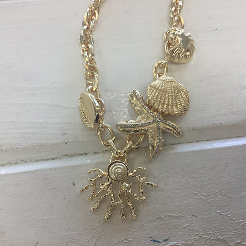 Necklace chain with shells