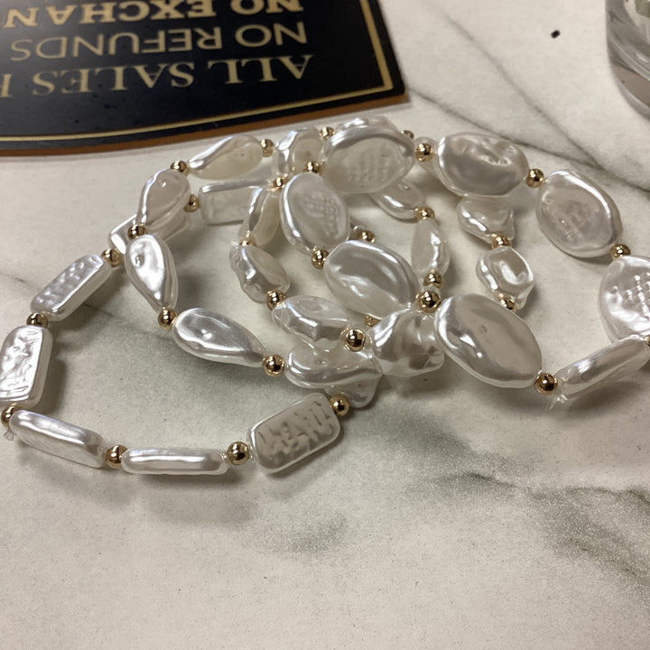 Bracelet set of 4 pearls