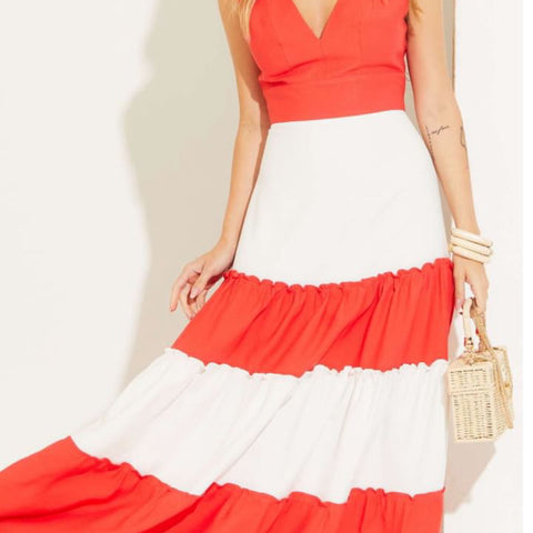 Long dress bicolor