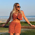 Set crochet cropped crossback and skirt