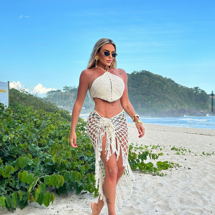 Cover up crochet skirt