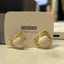 Earrings heart pearl