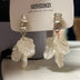 Earrings pearl leaves