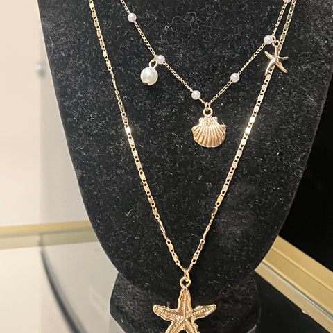 Necklace set starfish shell