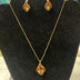Necklace and earrings set amber