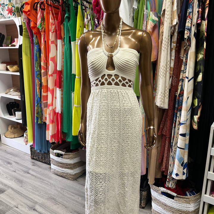 Crochet dress knot on neck