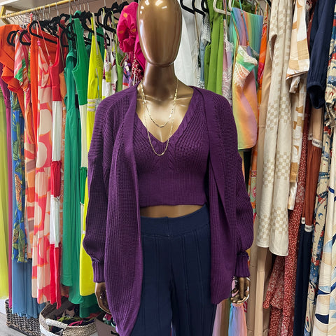 Knit cardigan + cropped set