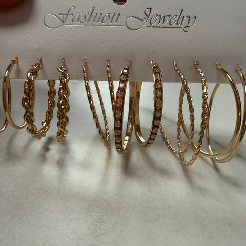 Earrings set big hoops