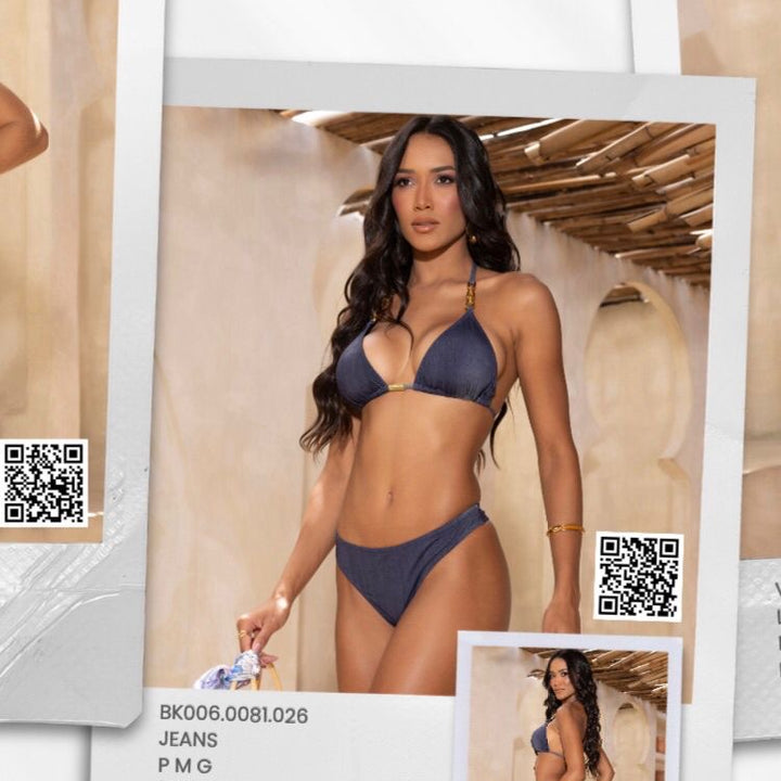 Bikini set chains top Brazilian cut