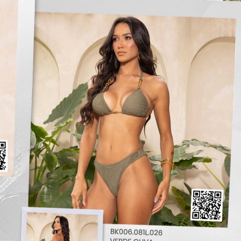 Bikini set chains top Brazilian cut
