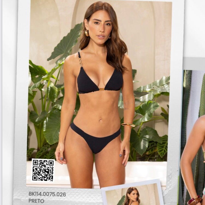 Bikini set chains top Brazilian cut
