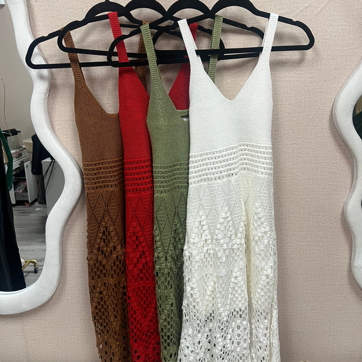 Crochet dress v-neck