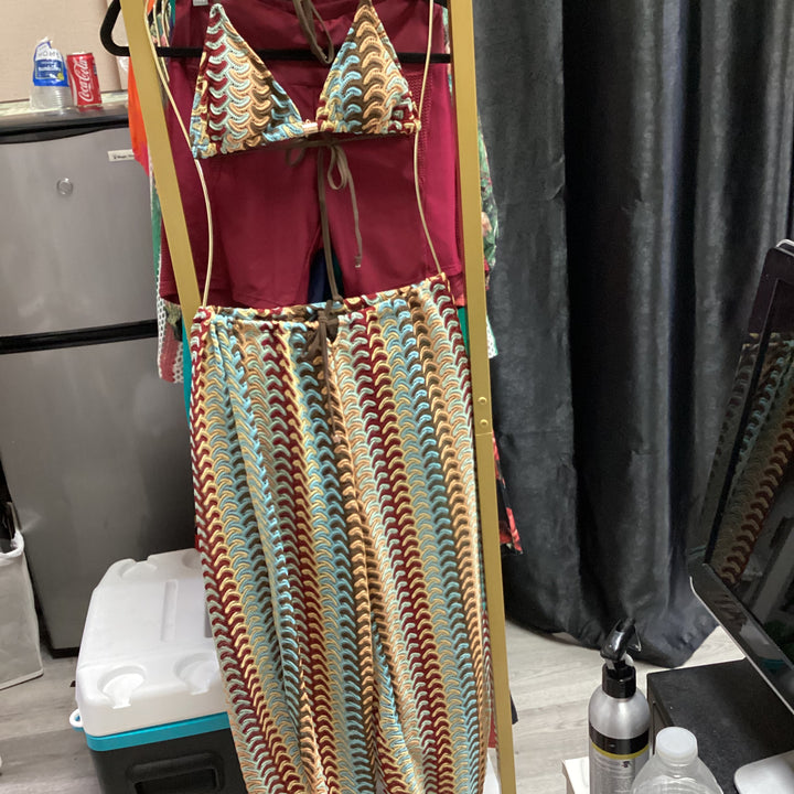 Bikini set 3 pieces crochet pants