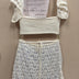 Crochet shoulder cropped and skirt set